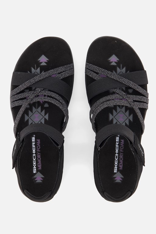 Skechers Reggae Slim Sandalen zwart Textiel