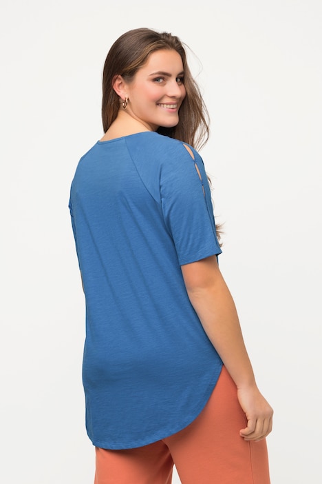 T-Shirt, Cut-Out, Rundhals, Halbarm, Biobaumwolle
