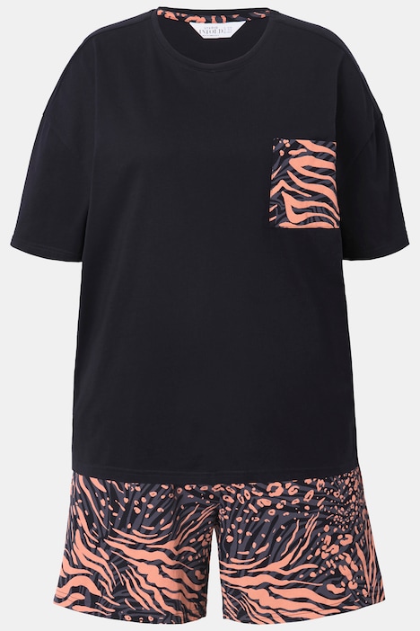 Schlafanzug, Zweiteiler, Animal-Print