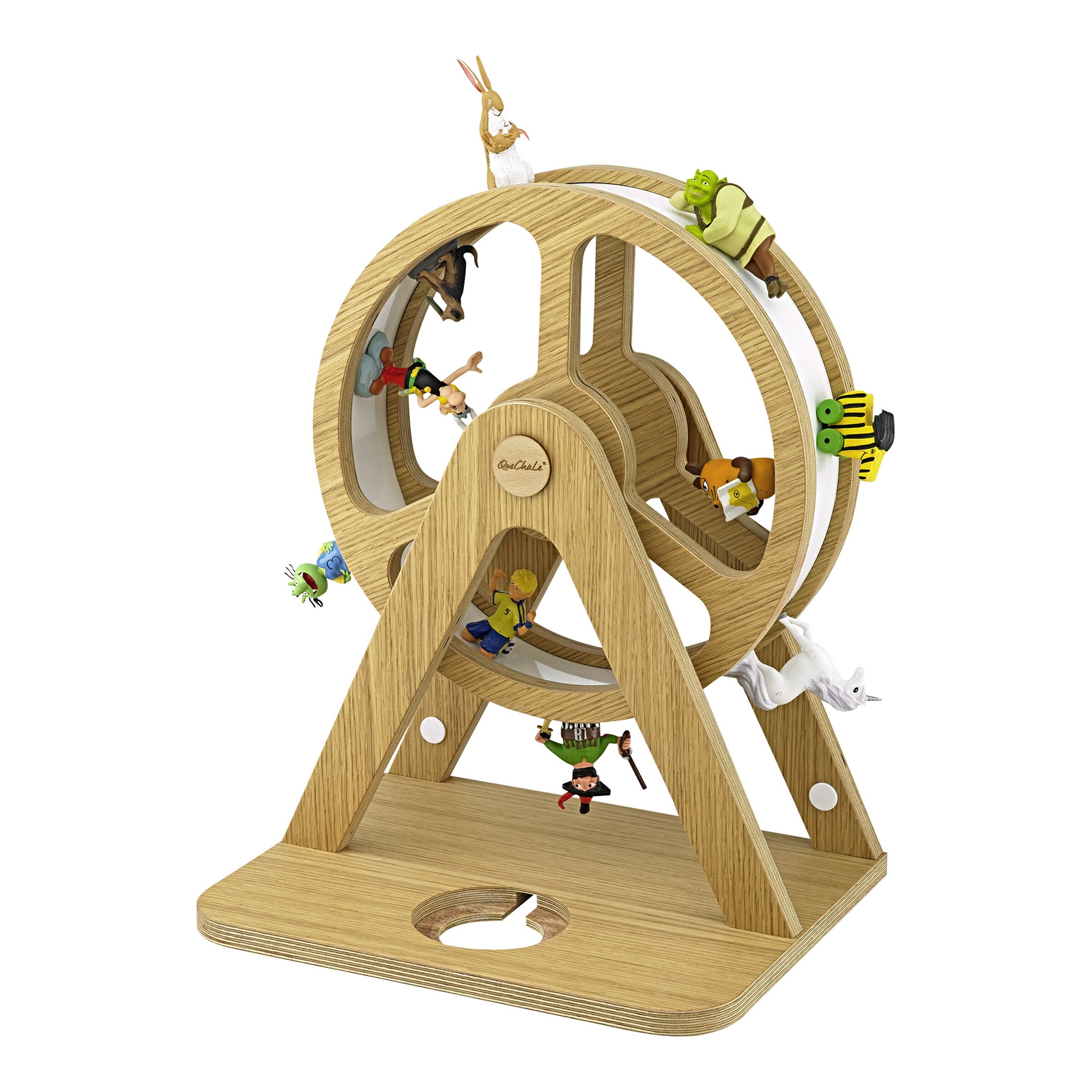QueChaLe Regal Glück-Auf-Rad passend für Tonies für 70 Tonies & Toniebox Woodlove