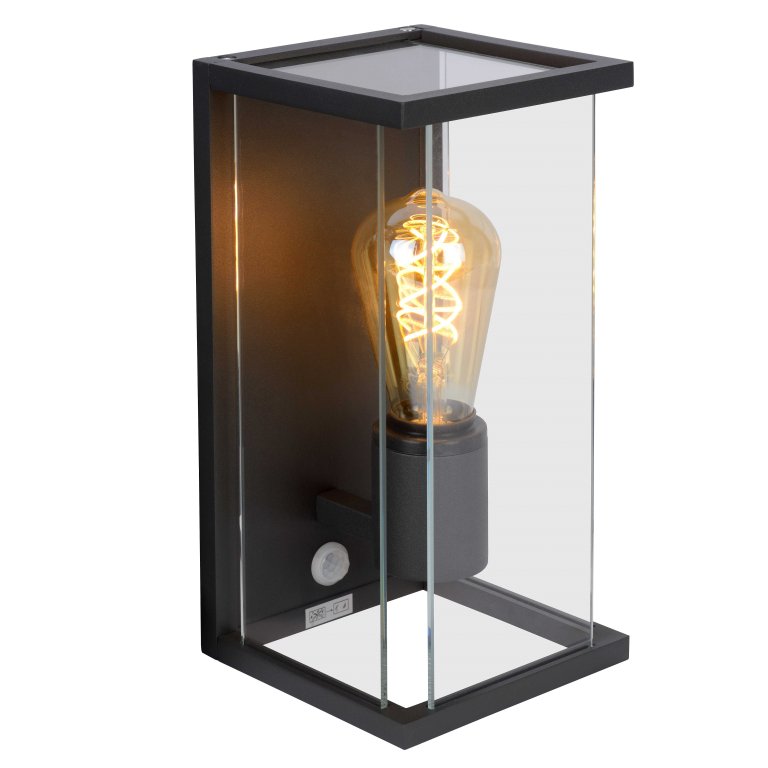 Lucide Claire wandlamp buiten IP54 met bewegingssensor zwart