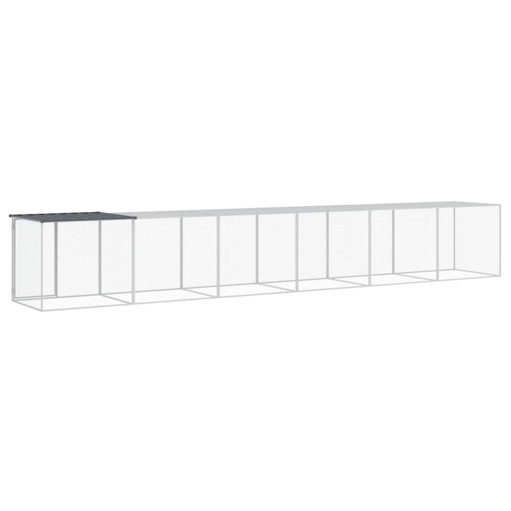 Poulailler avec toit anthracite 603x98x90 cm acier galvanisé