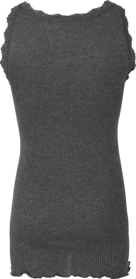 Rosemunde Silk top regular w/ lace Grå