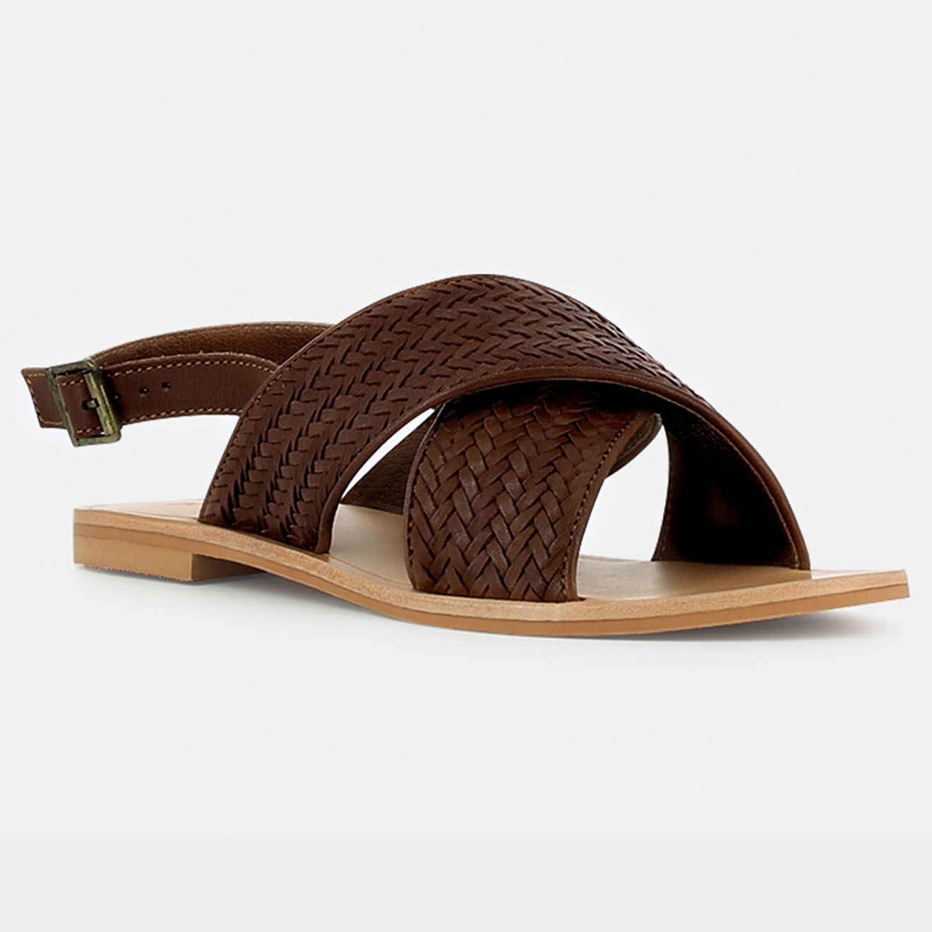 Jonak Sandales en Cuir Wapiti marron