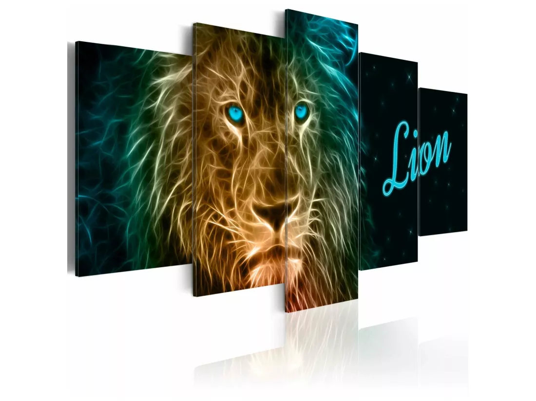 Tableau lion d'or - 200 x 100 cm