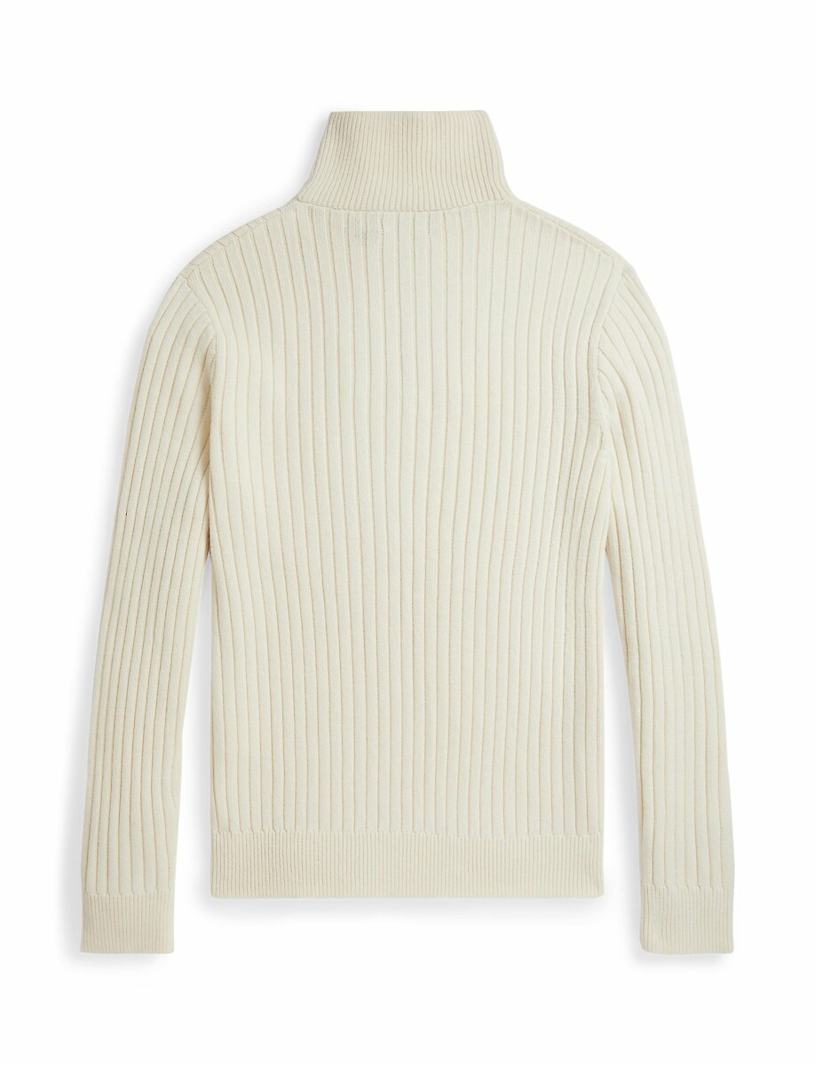 POLO RALPH LAUREN<br>Suéter de lã mista com meio zíper
