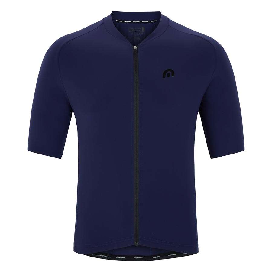 Megmeister Woven Plain Fietsshirt Korte Mouwen Blauw Heren