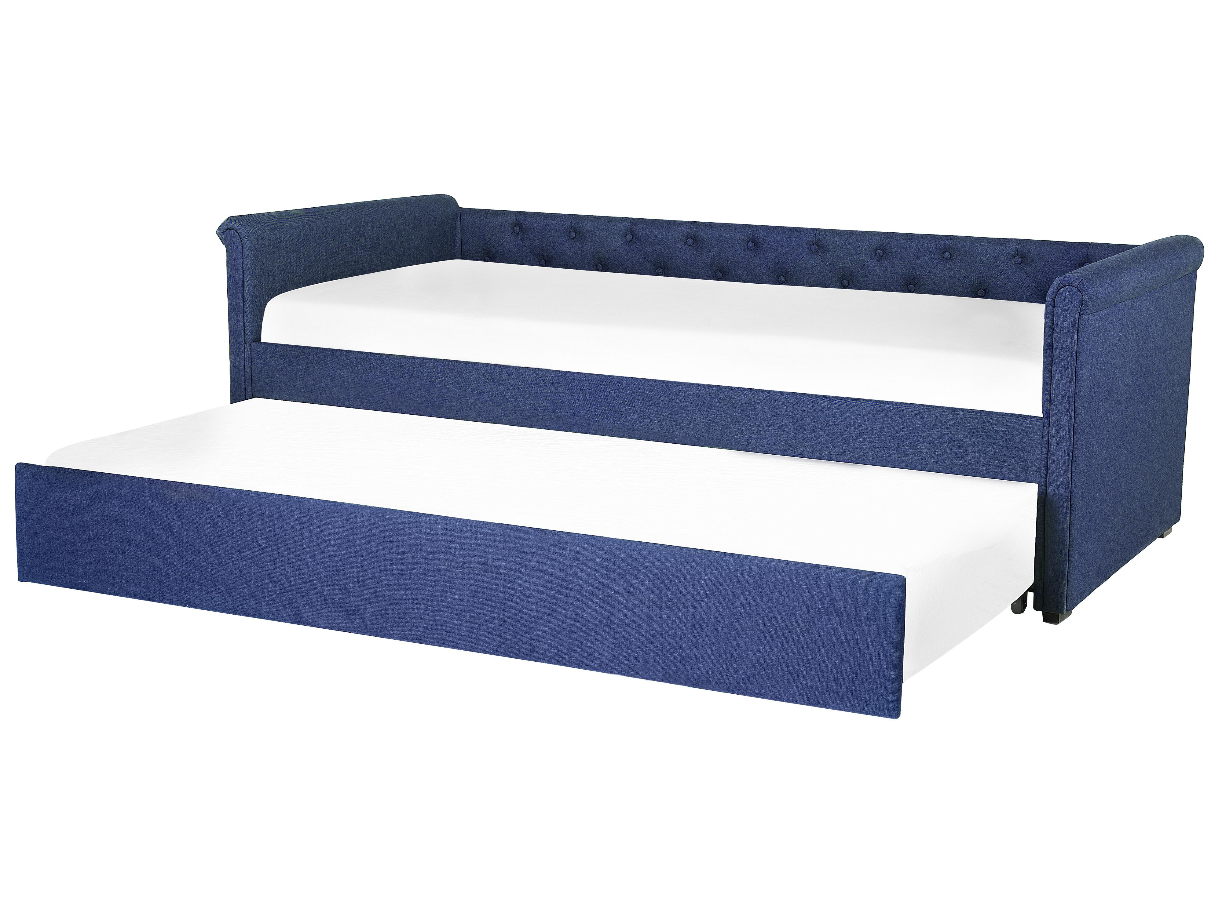 Onderschuifbed Stof LIBOURNE 90 x 200 cm Marineblauw
