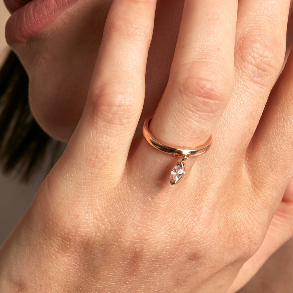 Bague Kenta Argent Rose Oxyde De Zirconium