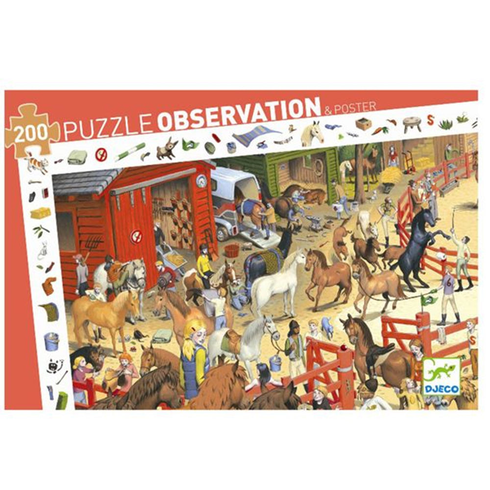 Køb Djeco Observationspuslespil Heste