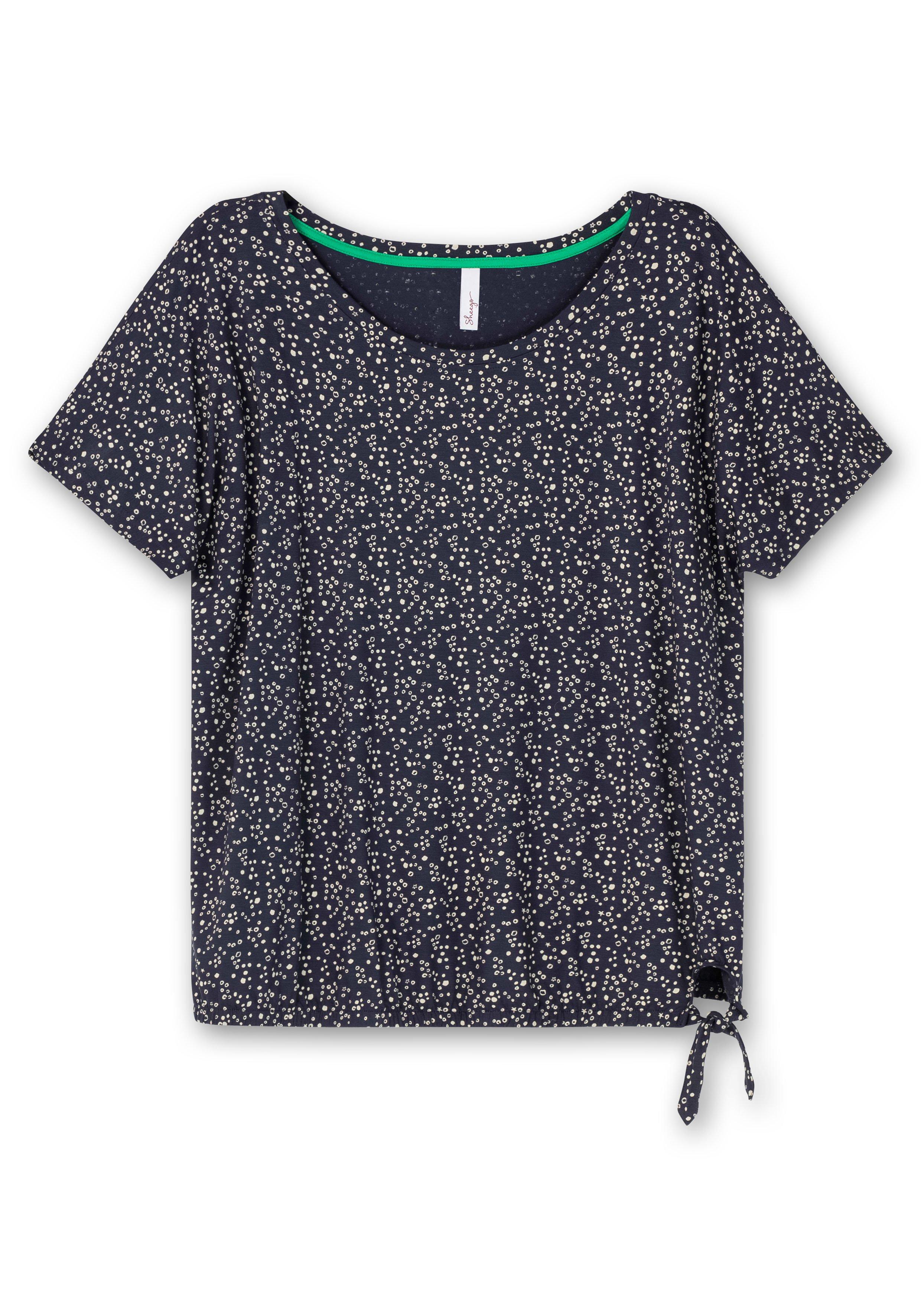T-Shirt mit Gummizugbund und Knotendetail
