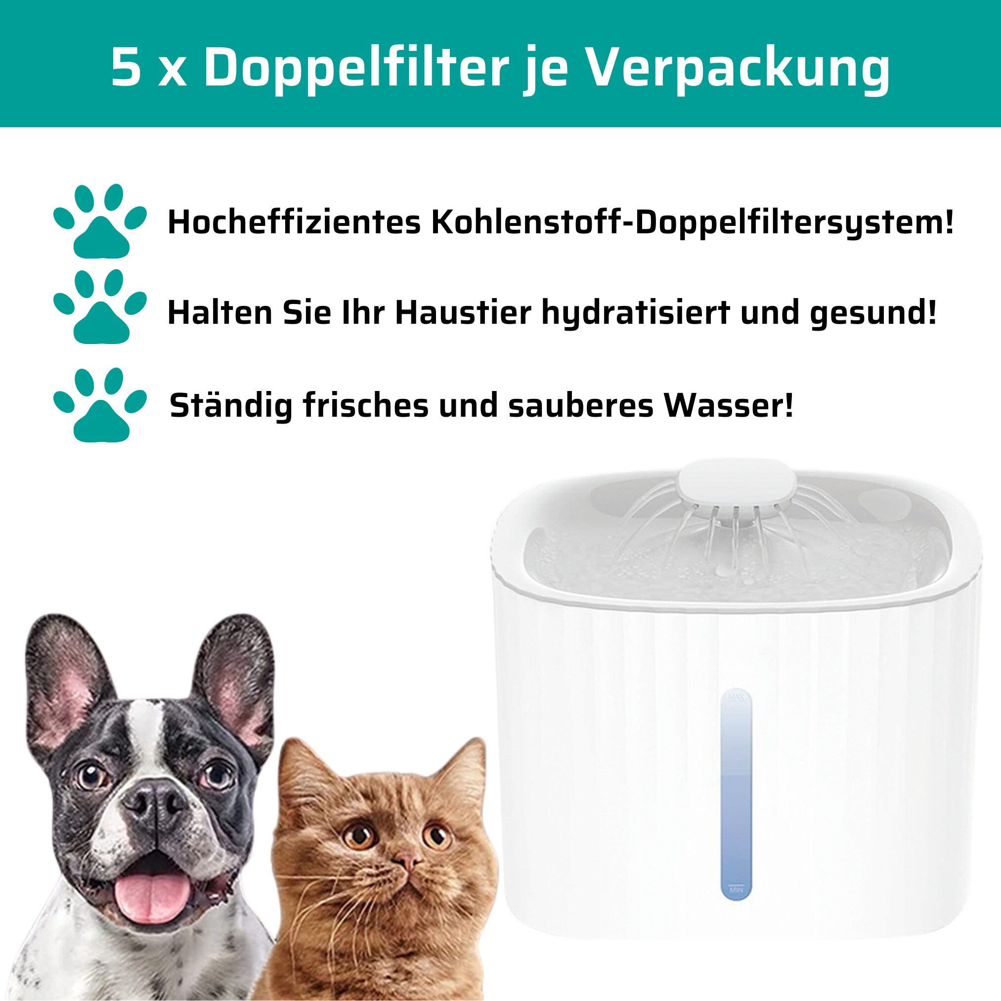 Starlyf® Trinkbrunnen Filter - Brunnen - Ersatzfilter Pet Fountain