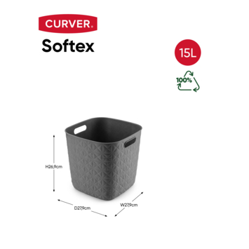 Curver Softex Mand – 15L Dark Grey