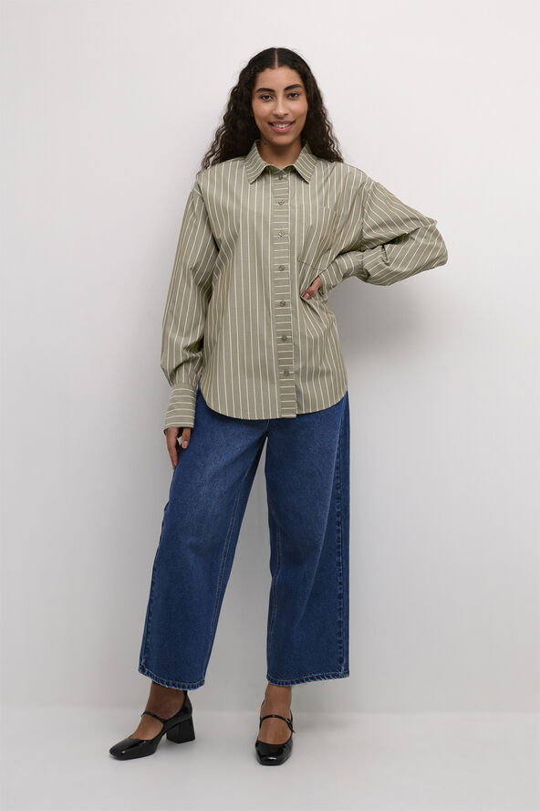 Kaffe KAjerrie Shirt Brown melange, white stripe