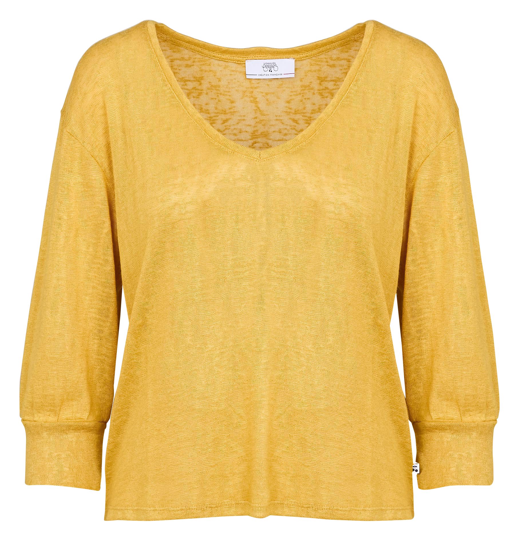RONDAAN - Tee-shirt col V| Jaune