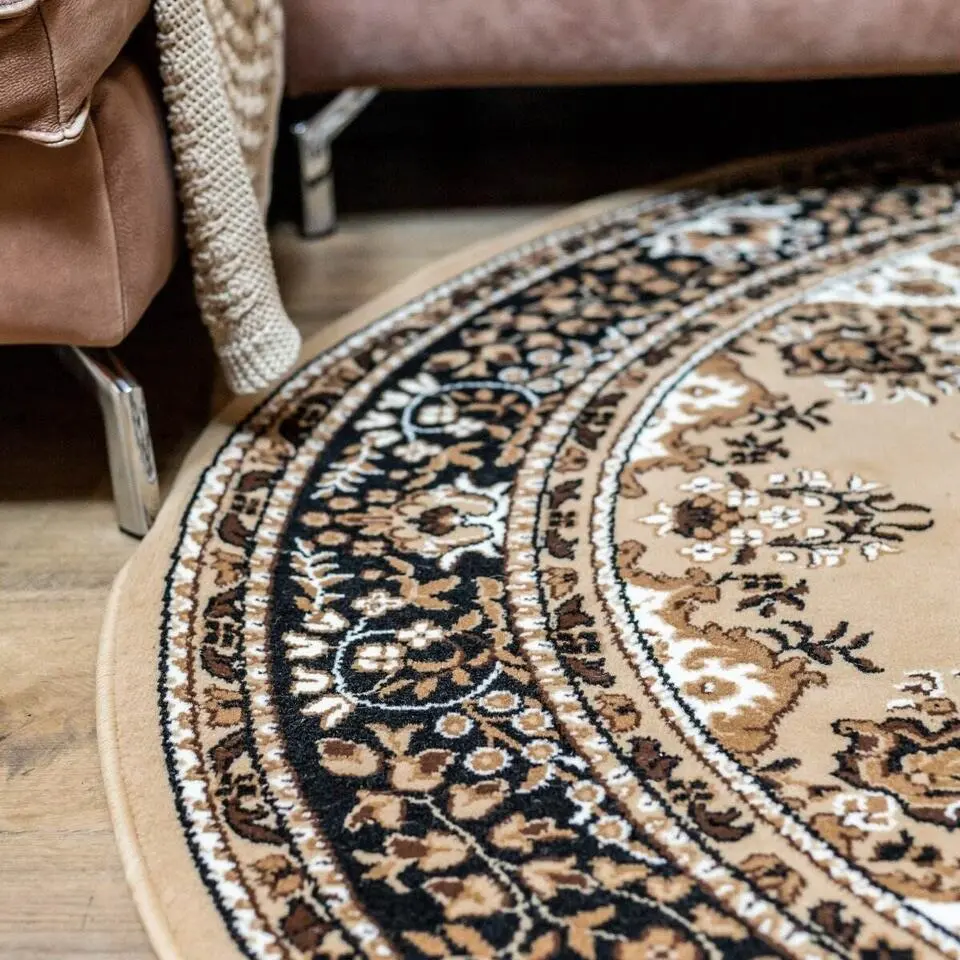 Interieur05 rond vintage Vloerkleed Nain Perzisch bruin - 100 x 100 cm
