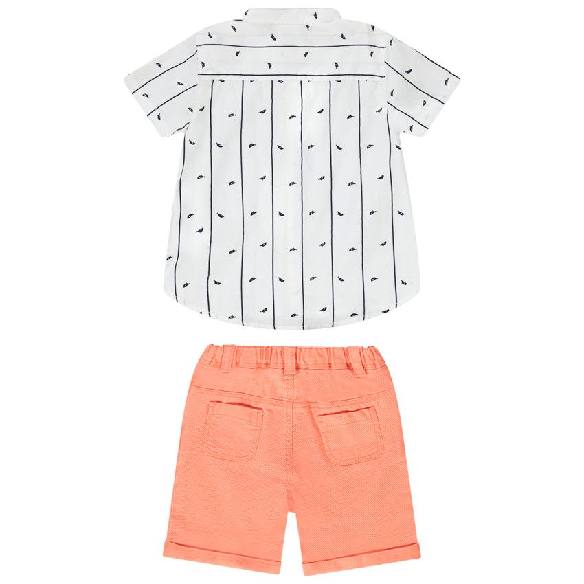 Ensemble 2 pièces en coton pour bébé garçon - Blanc