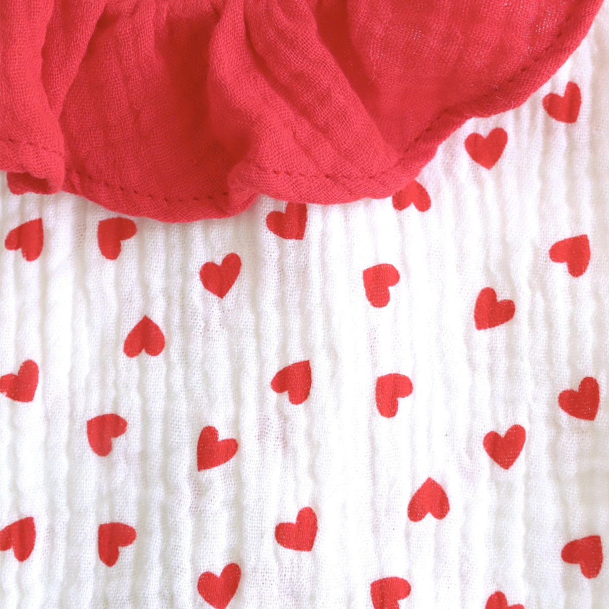 Tenue de poupée à cœurs rouge - Lapin d'amour Frisette