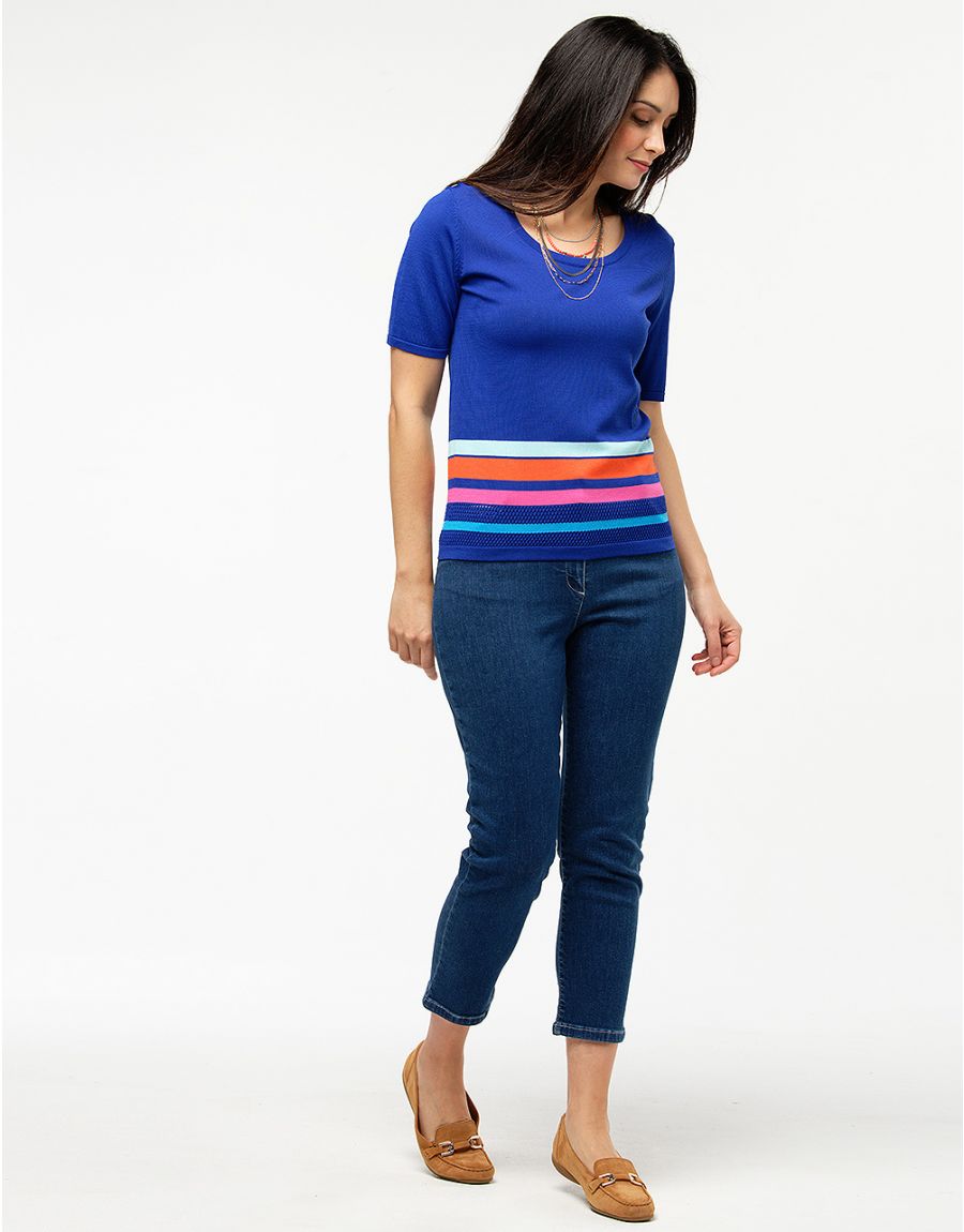 Pull maille bleu roi