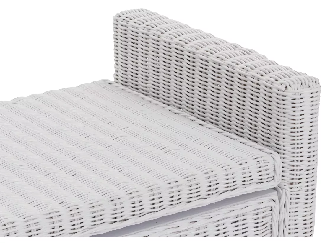 Coffre de rangement Genua Rattan, blanc