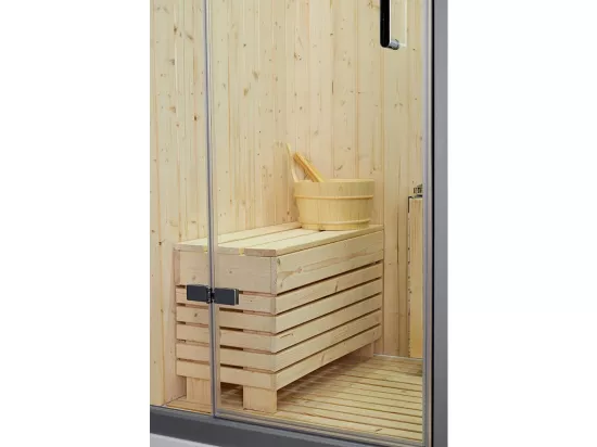 Combi Sauna Douche Hammam Boreal® SH180-G Blanc Gauche