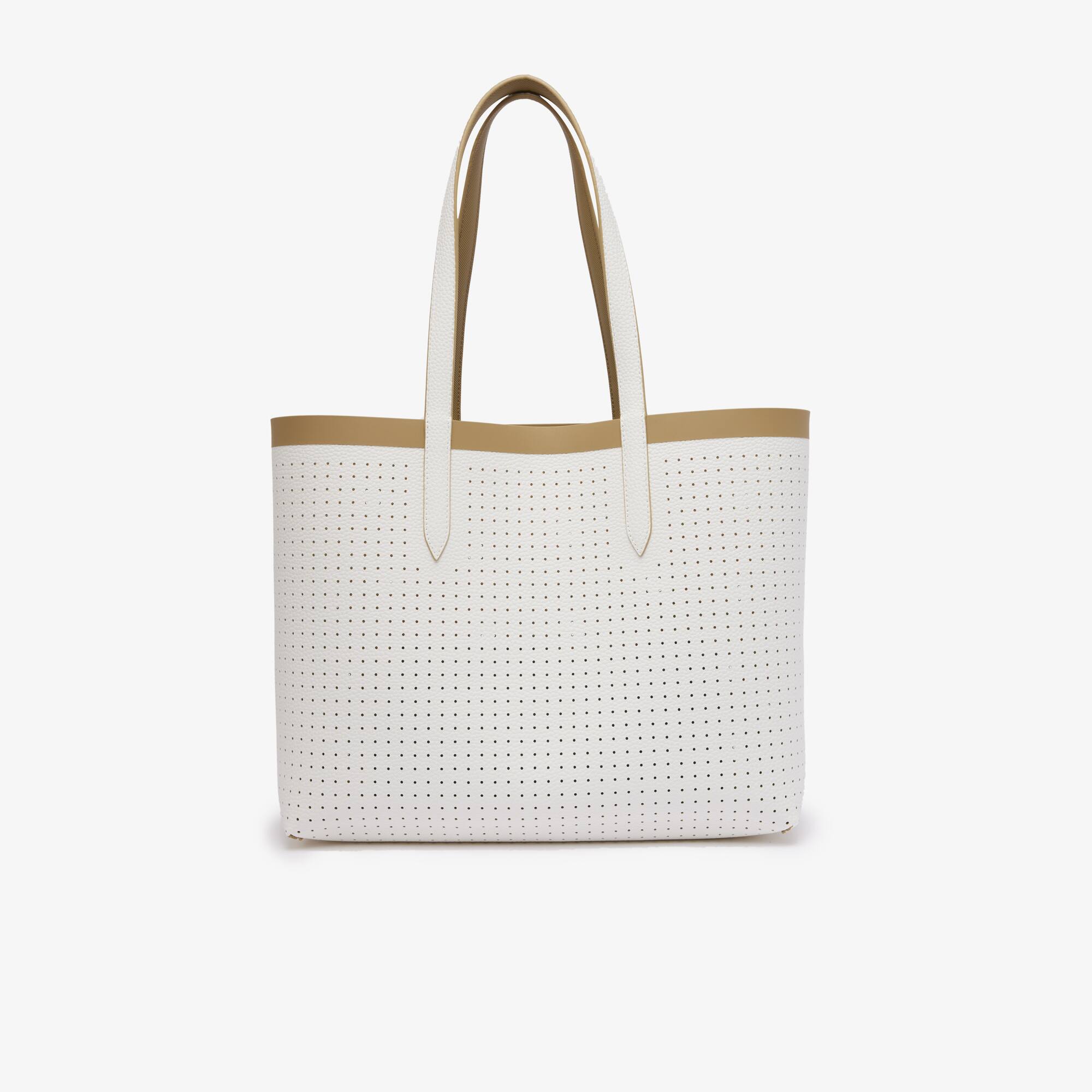 Wendbare Tote Bag mit Piqué-Effekt. Taschen - Beige - Lacoste - Damen