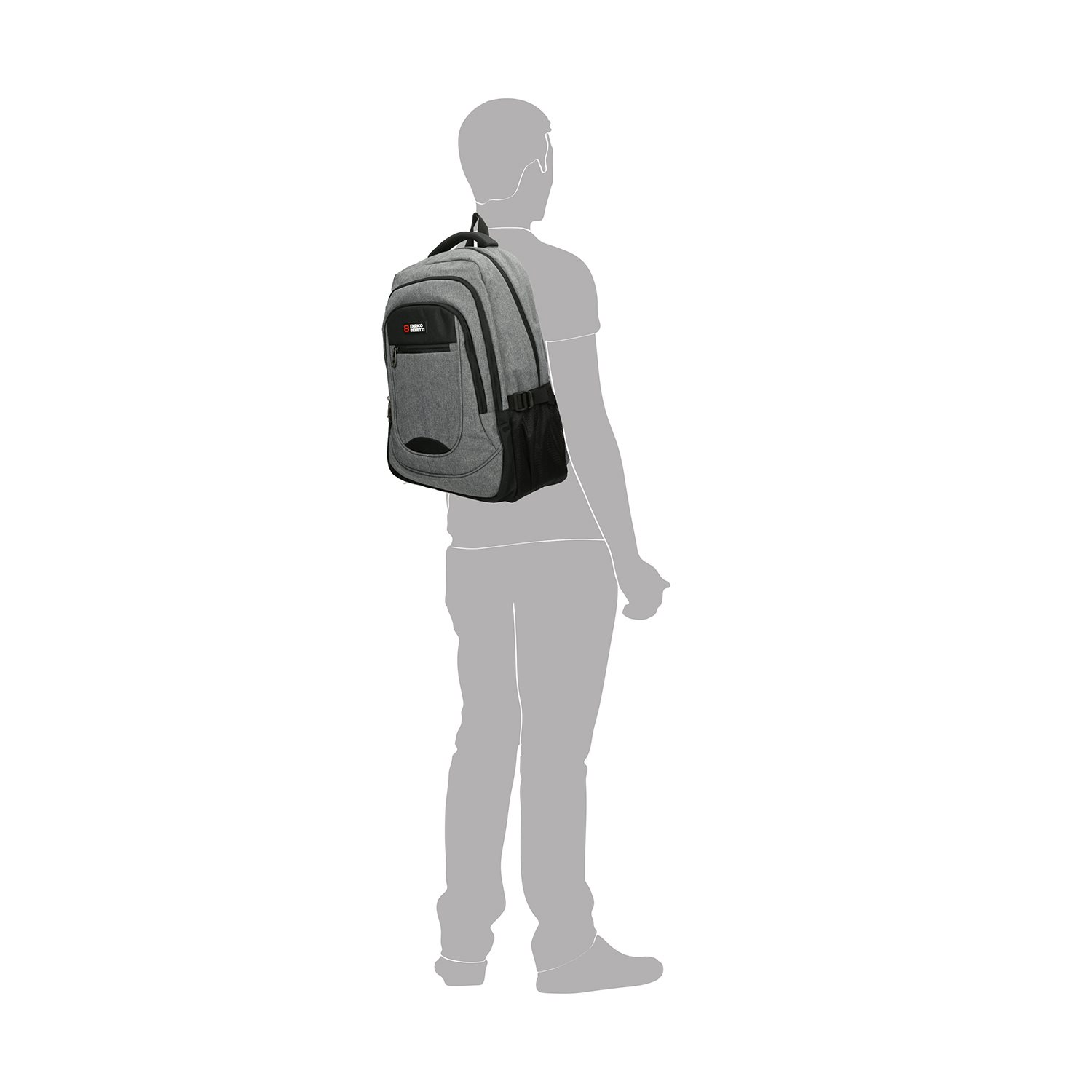 Enrico Benetti Hamburg 17'' Laptop Backpack light grey