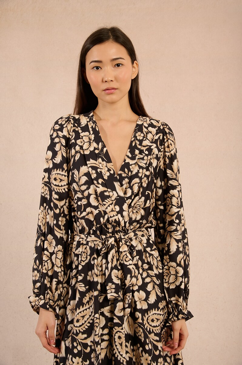 MOLLY BRACKEN<br>Vestido envelope, estampa floral
