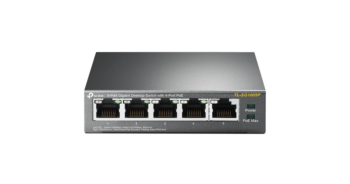TP-LinkTL-SG1005P switch  (Zwart)
