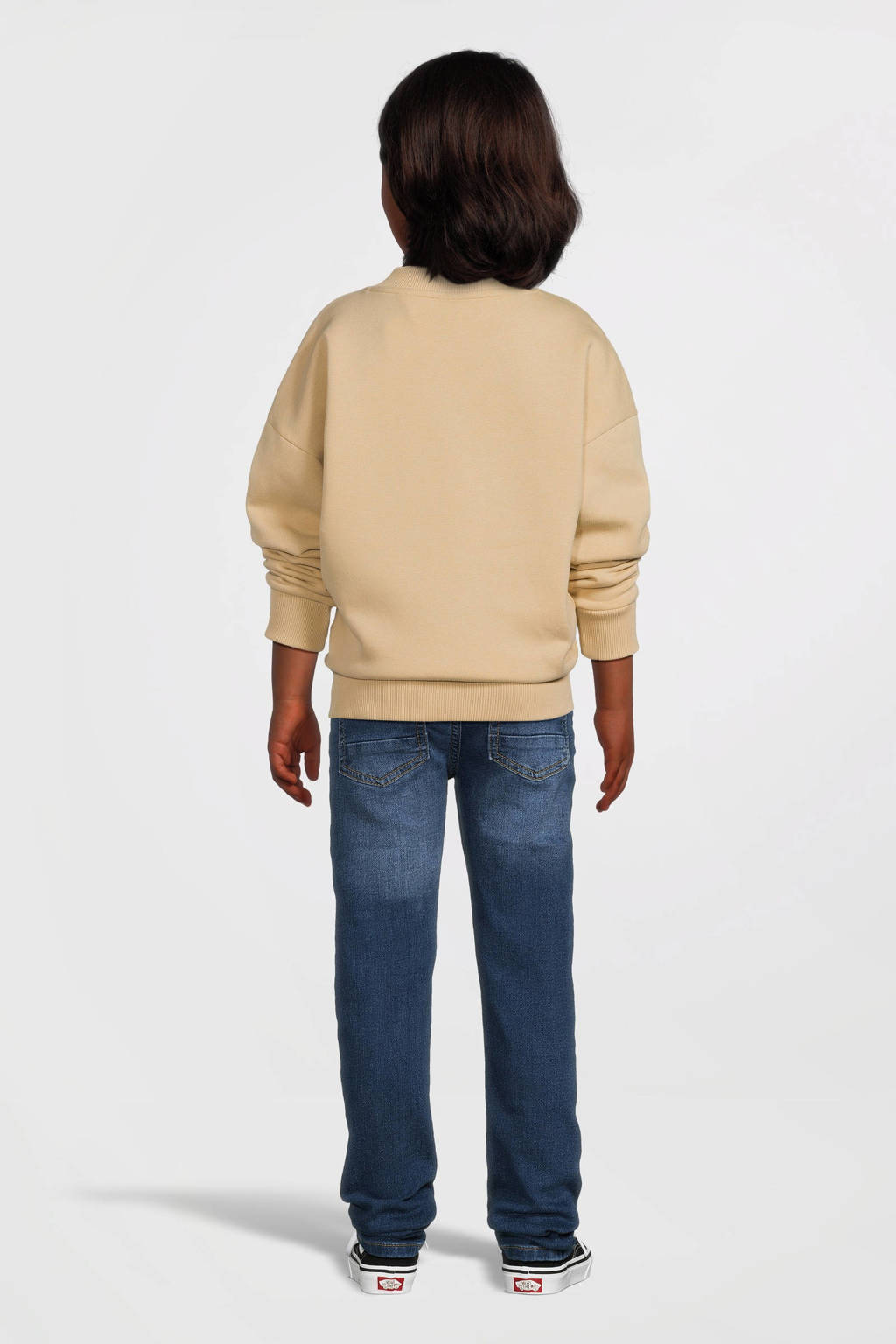 NIK&NIK sweater met tekst lichtzand