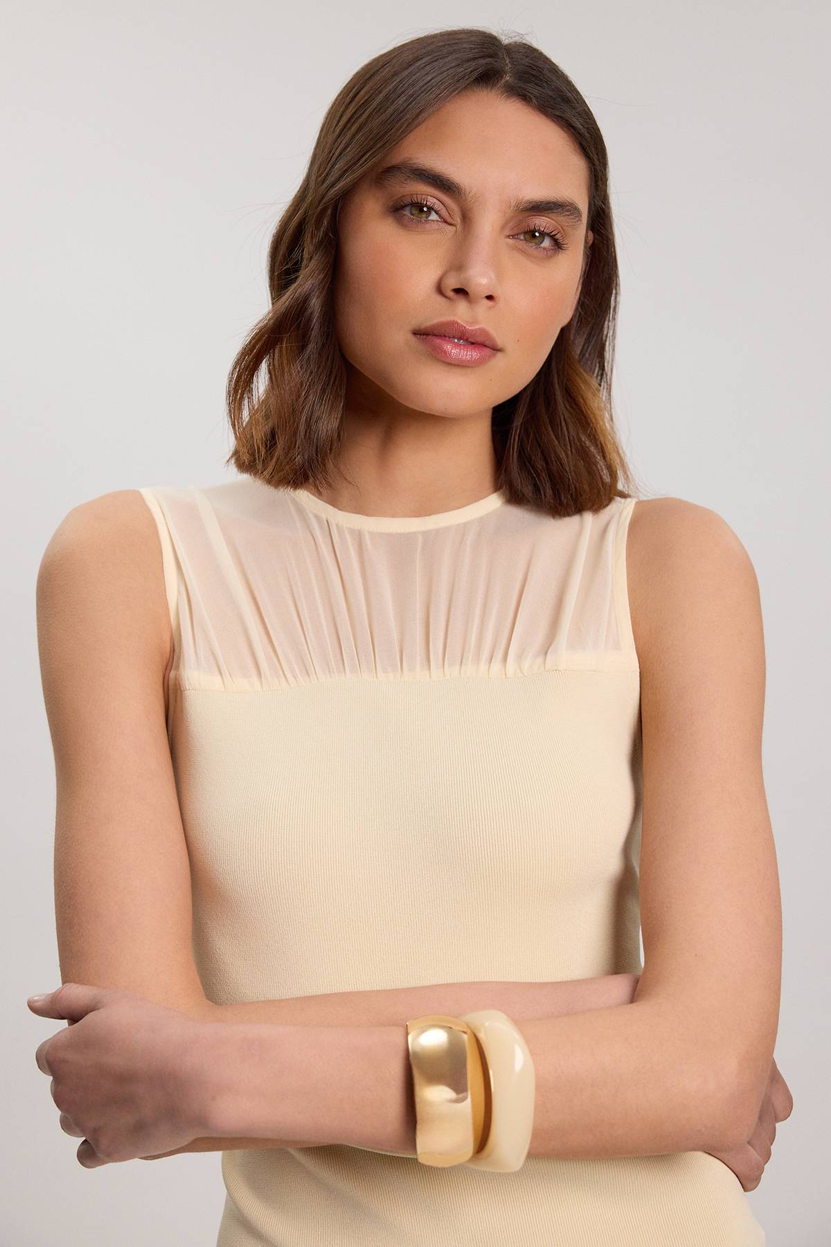 KarenMillen Robe Ajustée À Effet Bandage Avec Jupe Plissée Contrastante