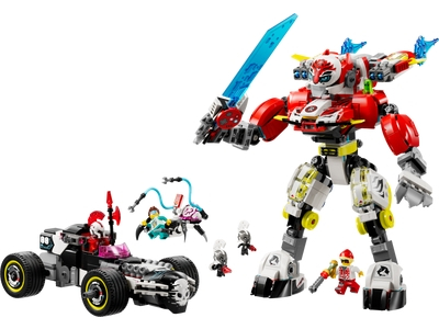 LEGO Coopers tijgermecha en Zero's hot rod auto (71497)