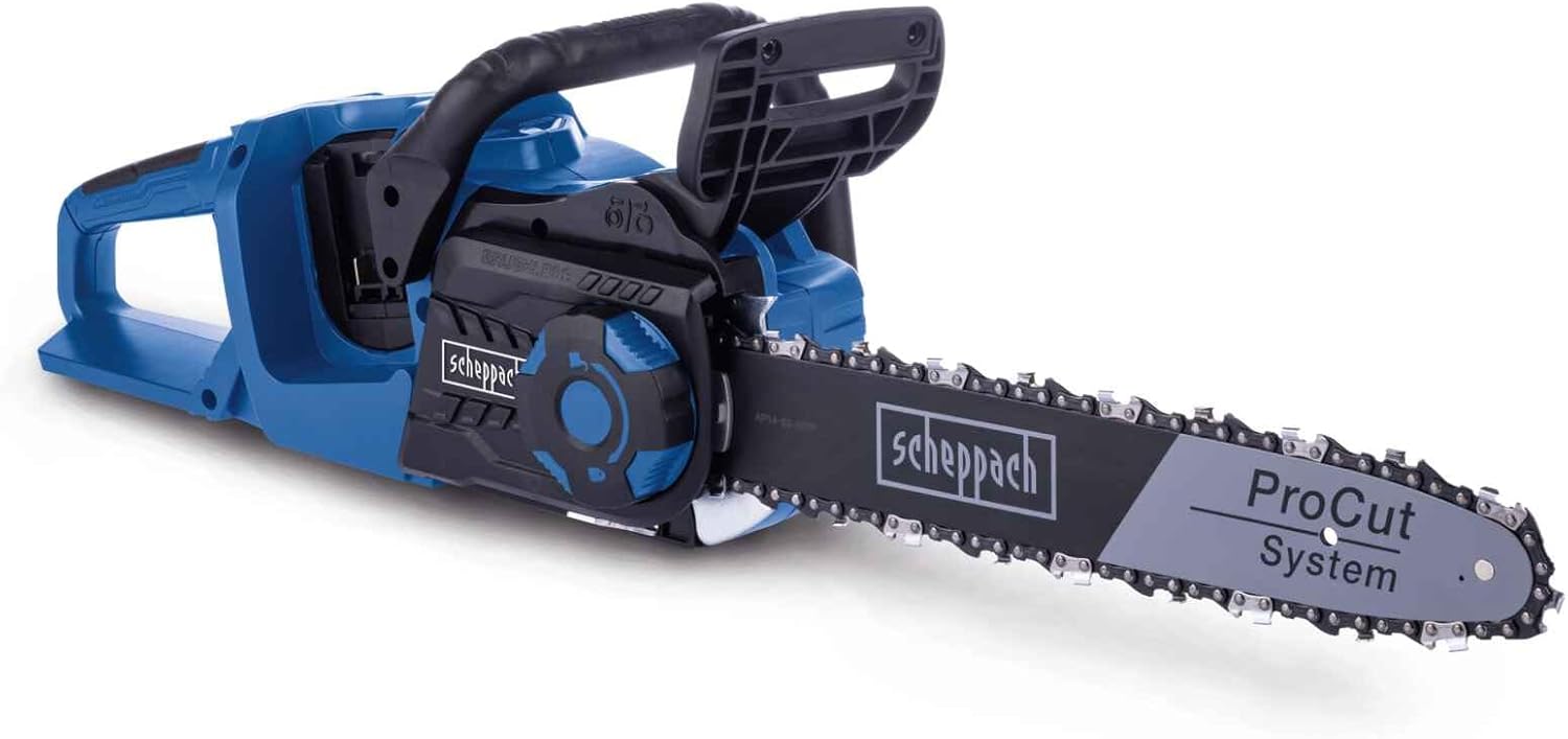 Scheppach Akku Kettensäge BC-CS355Duo-X | Schnittlänge 33,5cm | Schwertlänge 14