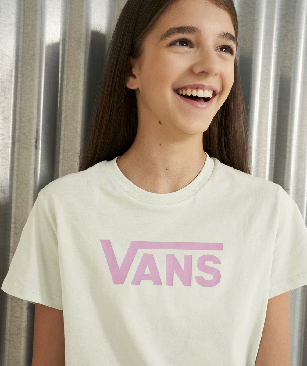 VANST-SHIRT MANCHES COURTES FLYING V CREW VERT ET VIOLET