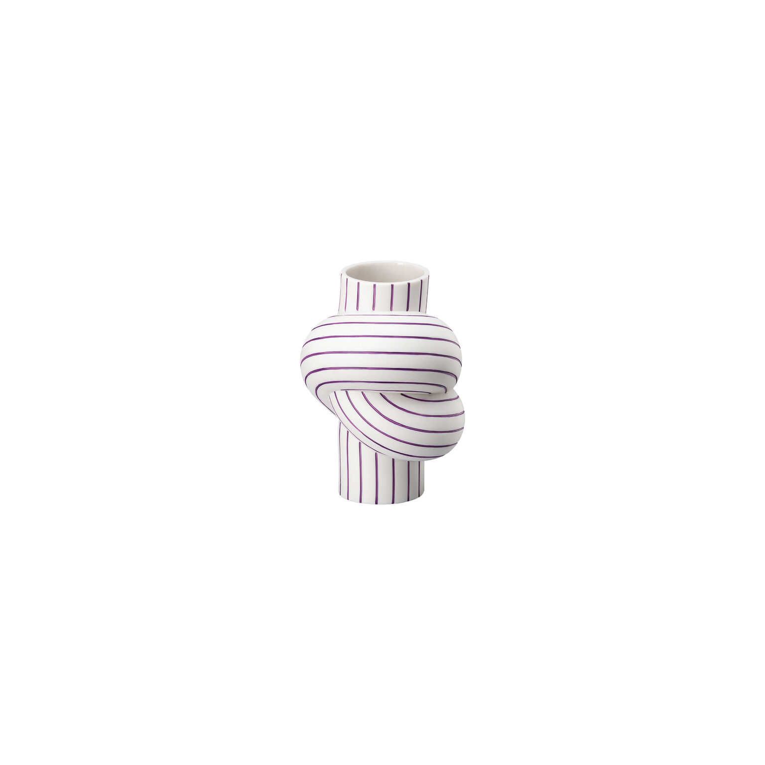 Node Stripes Plum Vase 12 cm