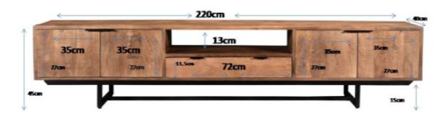 Tv meubel Dez 220 cm