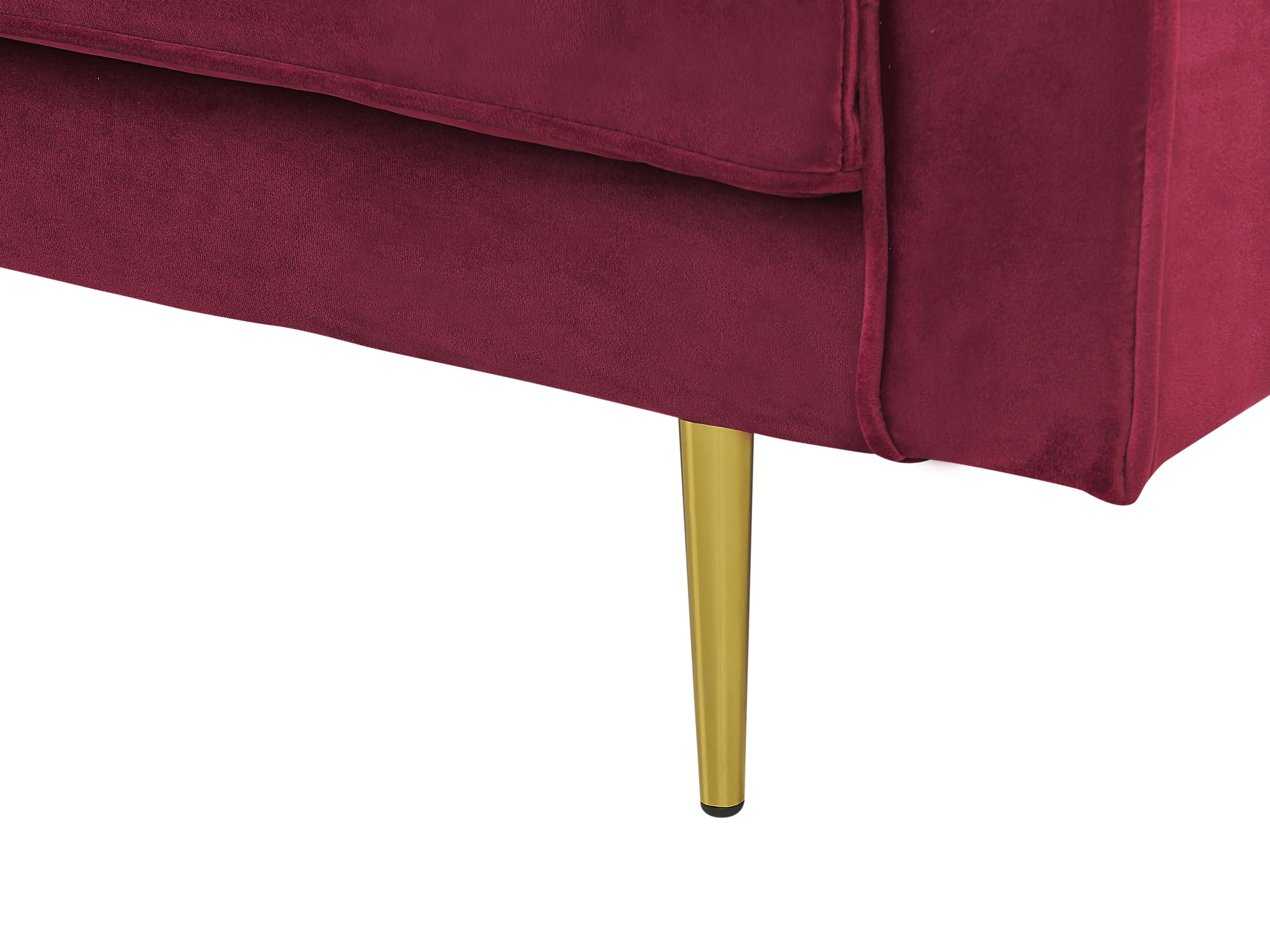 Rechtszijdige chaise longue MIRAMAS Fluweel Donkerrood