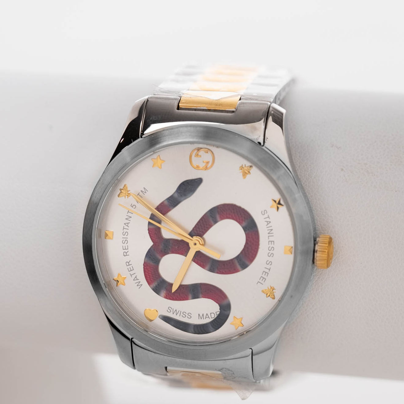 Gucci Montre en Acier G-timeless médium 38mm bicolore - Très bon état