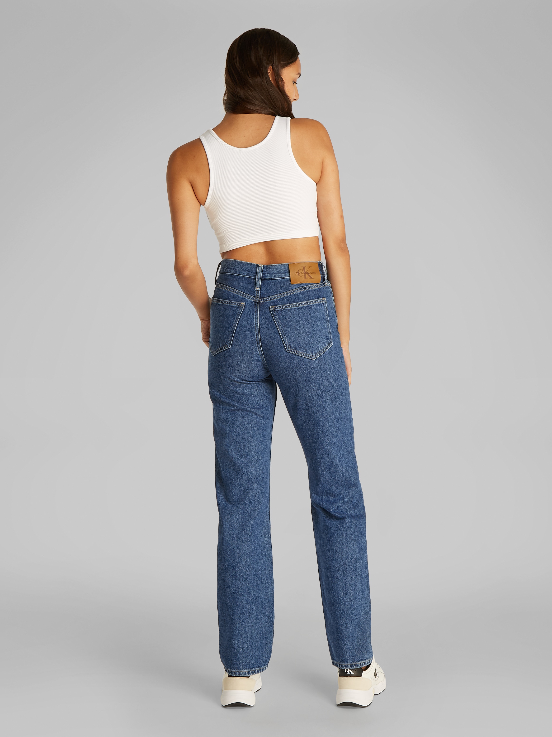 Calvin Klein Jeans Straight-Jeans »HIGH RISE STRAIGHT« in mittelblauer Waschung