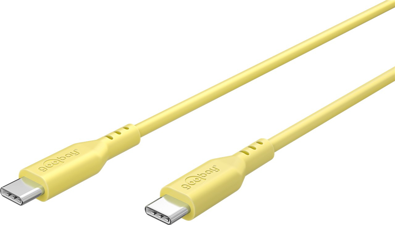 (1.5 m) 60W USB C auf USB C Silikon Ladekabel Fast Charge Datenkabel (77742) - Gelb