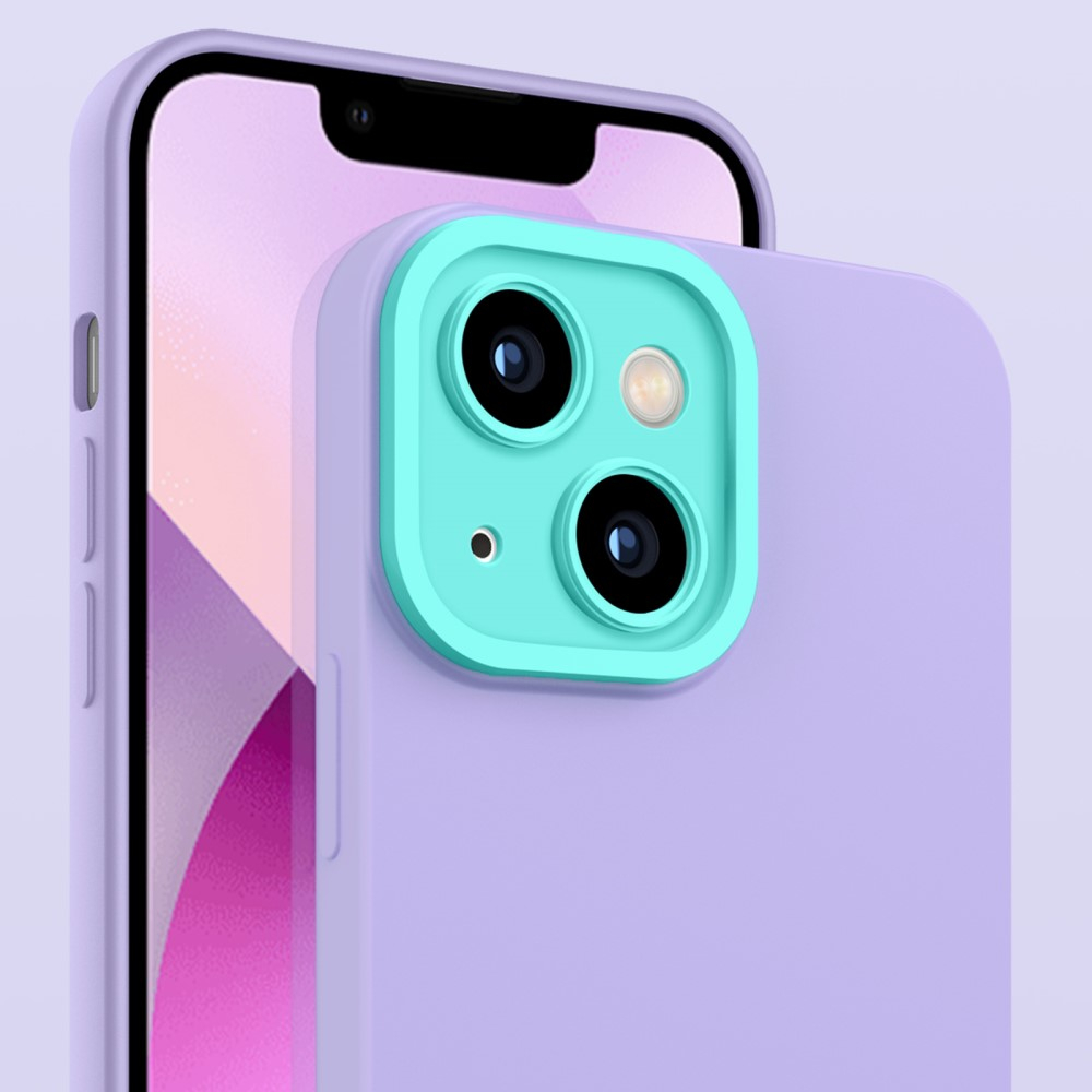 iPhone 13 Gummi Case Soft Touch Hülle   Kameraschutz - Pink / Grün