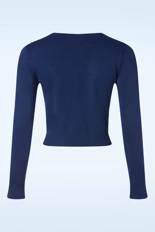 Vixen Bird embroidery cardigan in blauw