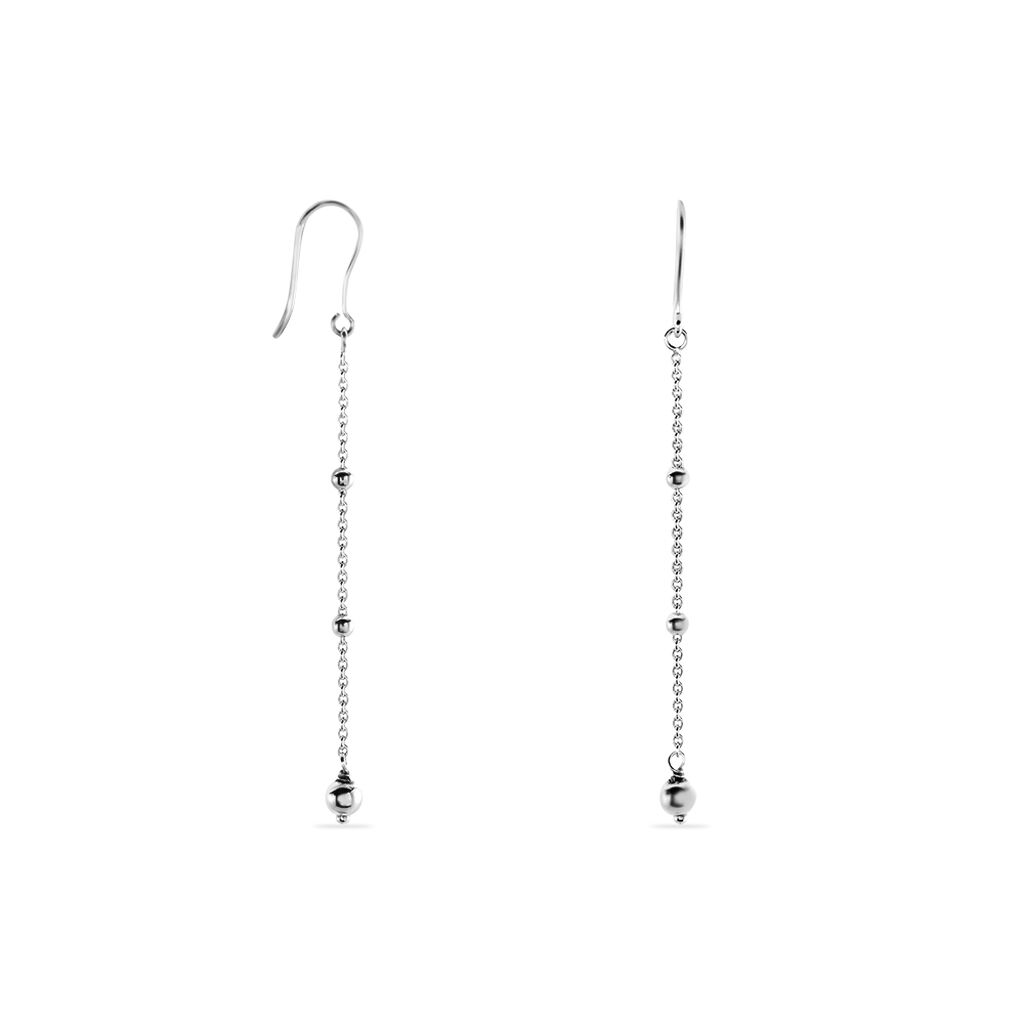 Boucles D'oreilles Pendantes Elea Argent Blanc