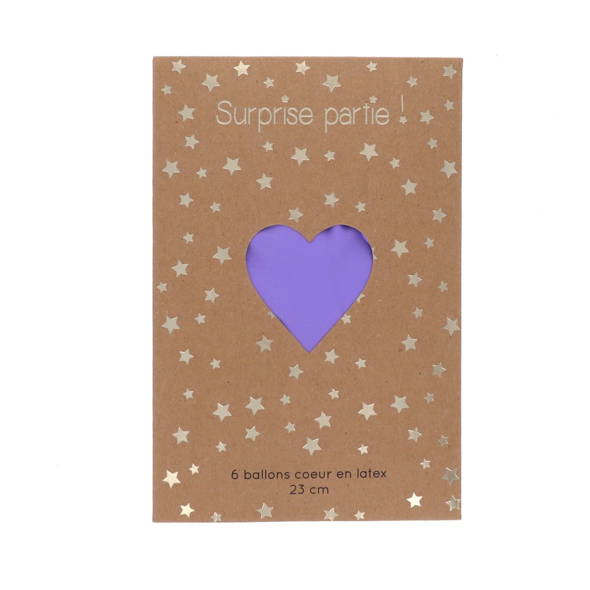 Lot de 6 ballons cœur pastel Surprise Partie !