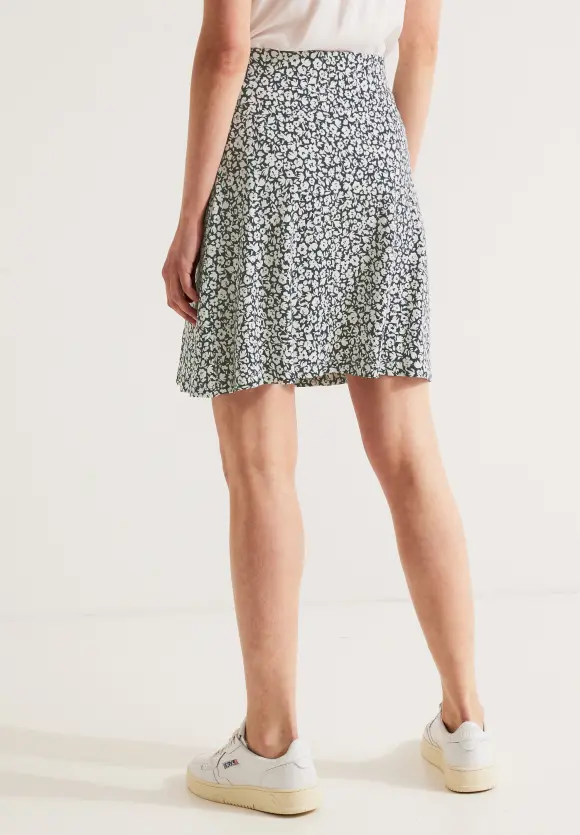 Blumenprint Minirock - cool vintage green