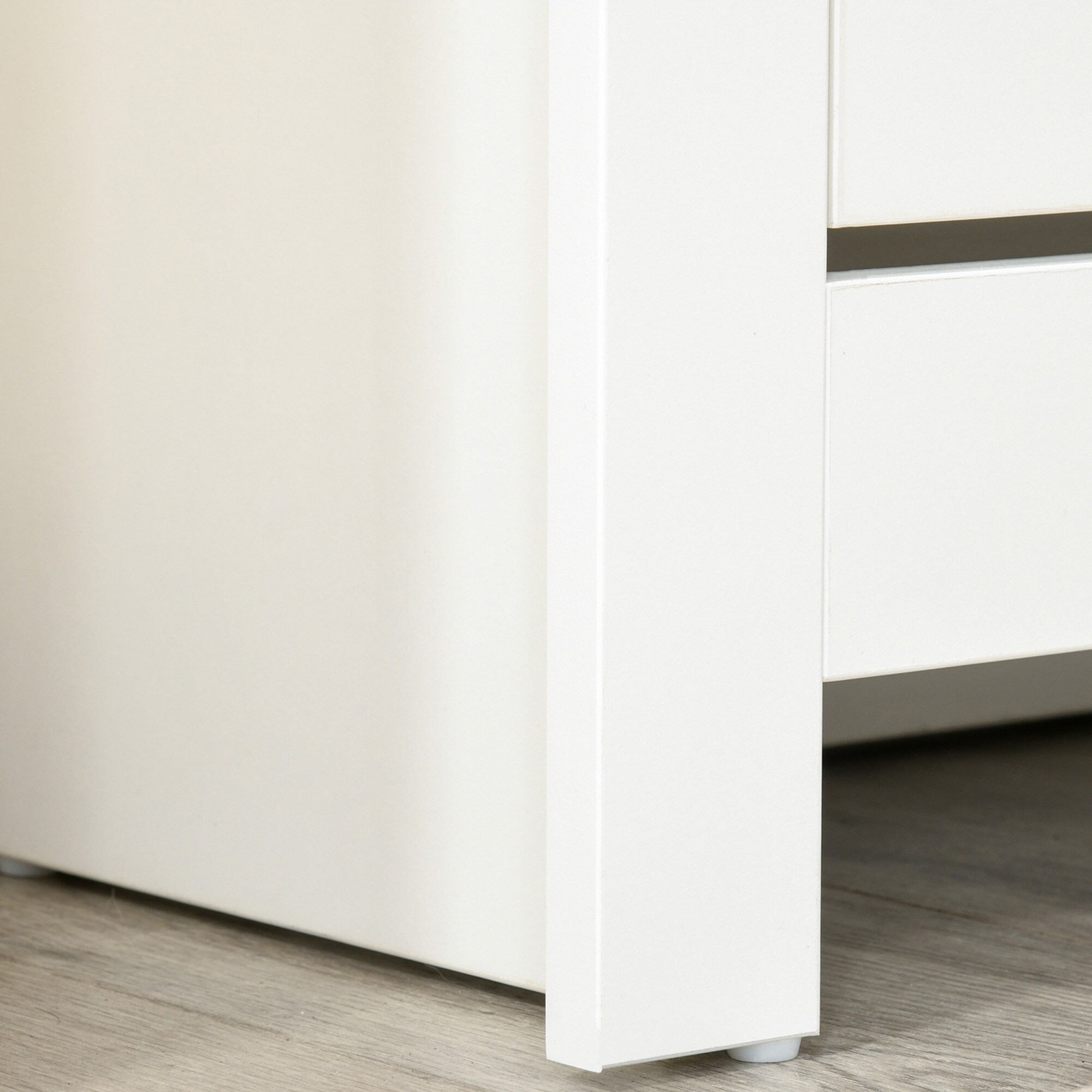 HOMCOM Schuhschrank mit Kippsicherung weiß, natur 72L x 26B x 80H cm