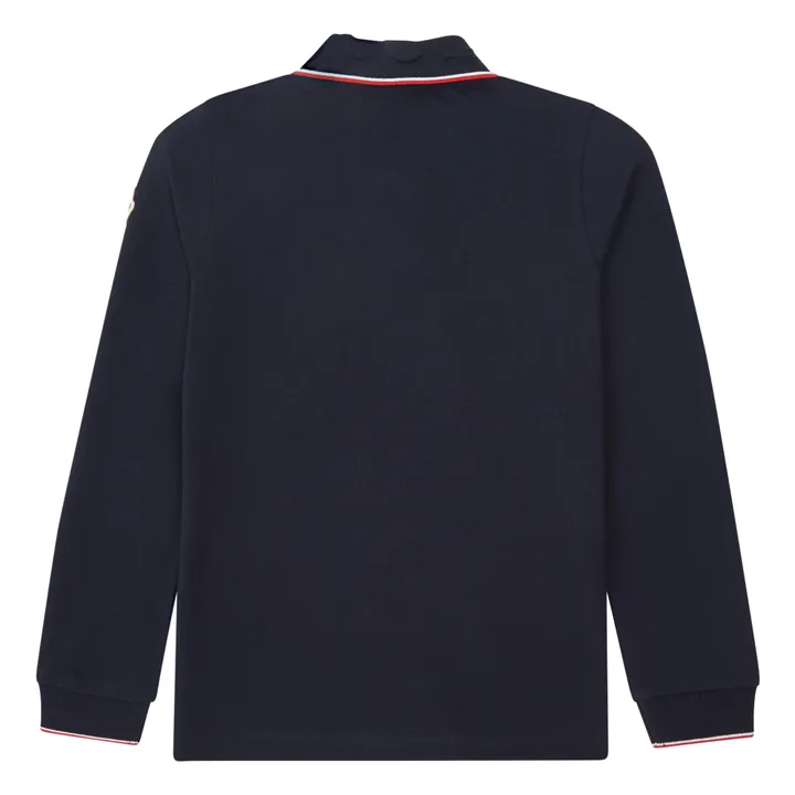 Moncler Polo Manches Longues Logo | Bleu marine