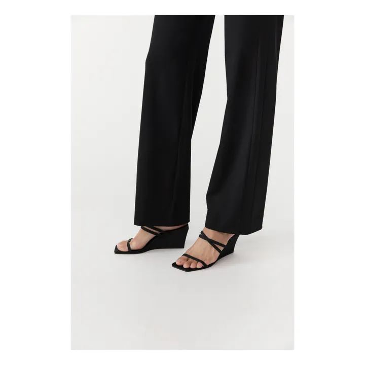 St Agni Mules Cross Wedge | Noir