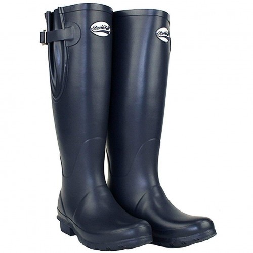 Botas de chuva femininas de cano alto na cor azul marinho