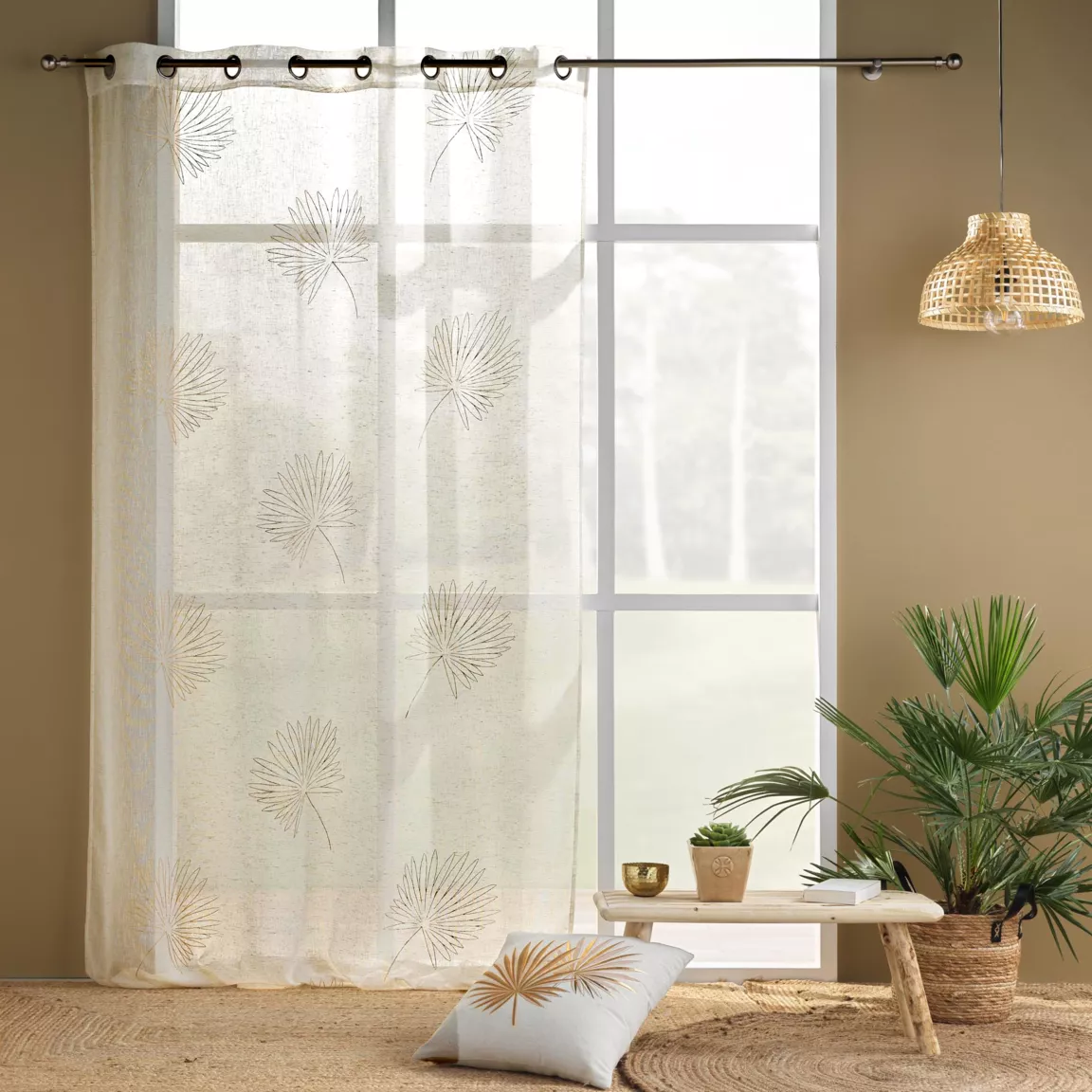 Voilage œillets (140 x 240 cm) Lotus Beige